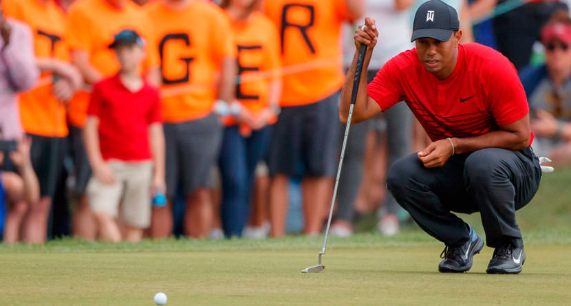 Tiger Woods Practicing For Masters With Special Backyard “Augusta” Green