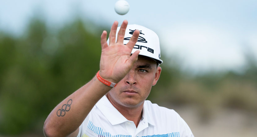 Rickie Dropping Titleist Ball For TaylorMade TP5x