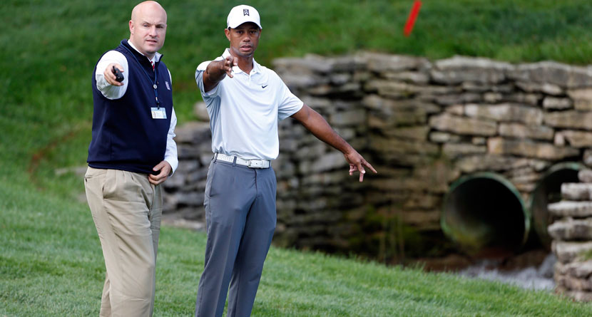 Tiger “Experimenting” With Flagstick-In Putting, Drops