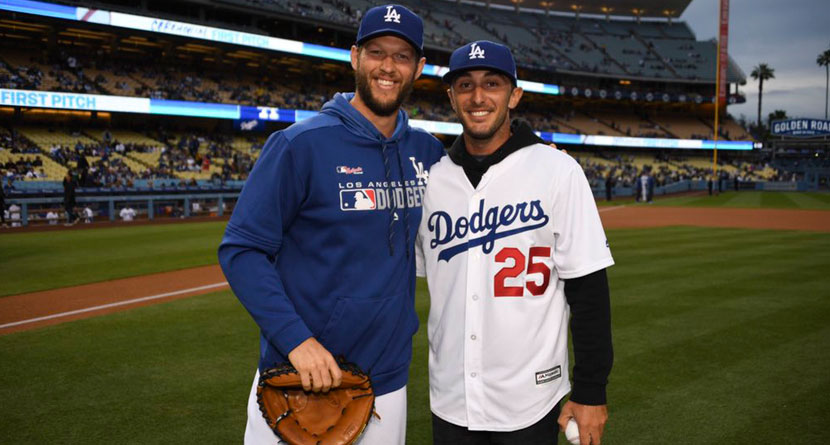 Homa Throws Out First Pitch At Dodgers Game